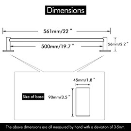 KES Adhesive Towel Bar 20-Inch Bathroom Towel Holder No Drill Stick on Towel Hanger Contemporary Style Wall Mount SUS 304 Stainless Steel Brushed Finish, A7000S50B-2