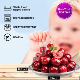 HaWare 18/8 Stainless Steel Plates, 6-Piece Metal 304 Dinner Dishes for Kids Children Toddlers, 9 Inch Feeding Serving Camping Plates, Reusable and Dishwasher Safe