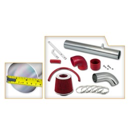 High Performance Parts Short Ram Air Intake Kit & Red Filter Combo Compatible for 1997-2006 Jeep Wrangler 2.5L L4 / 4.0L V6 Engine