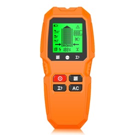 Wall Scanner Detector, 5-in-1 Wall Scanner for Wood, AC Wire, Metal Studs, Cables, Joists, with LCD Display (Orange)