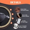 CAR PASS Wood Grain 14.5-15 inch Microfiber Leather Steering Wheel