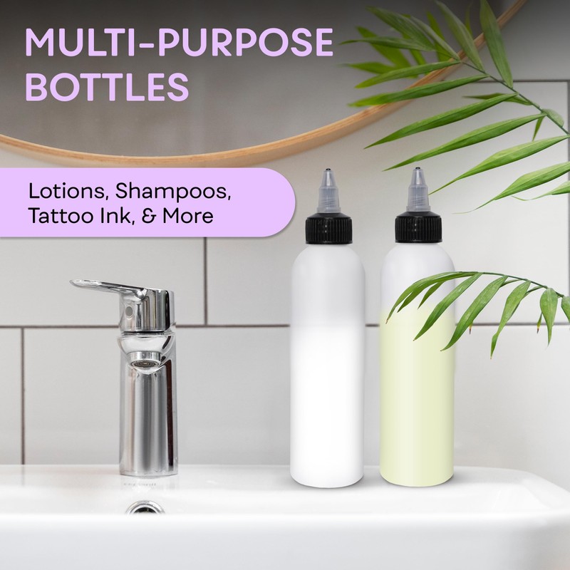 BRIGHTFROM Twist Top Applicator Bottles, Squeeze 6 OZ Empty Plastic