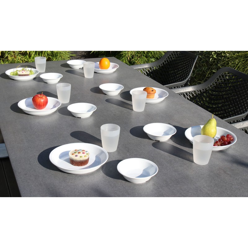 idea-station Gastro Plastic Plates Set of 6 21cm White Reusable