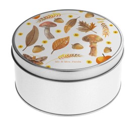 Mr. & Mrs. Panda Tin Box Round Autumn Gift Metal Tin Decoration Gift Box Spring Decoration November Metal Box Mushrooms Storage Jars