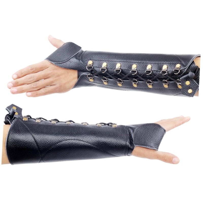 Kisangel Gloves for Men Archery Arm Guard Leather Forearm Protector