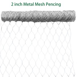 LiGuVCY 48 in x 150 ft, 2 inch Metal Mesh Pencing, Chicken Wire Fencing Mesh, Hexagonal Galvanized Mesh, Poultry Wire Netting for Chicken, Duck, Goose, Rabbit Fencing