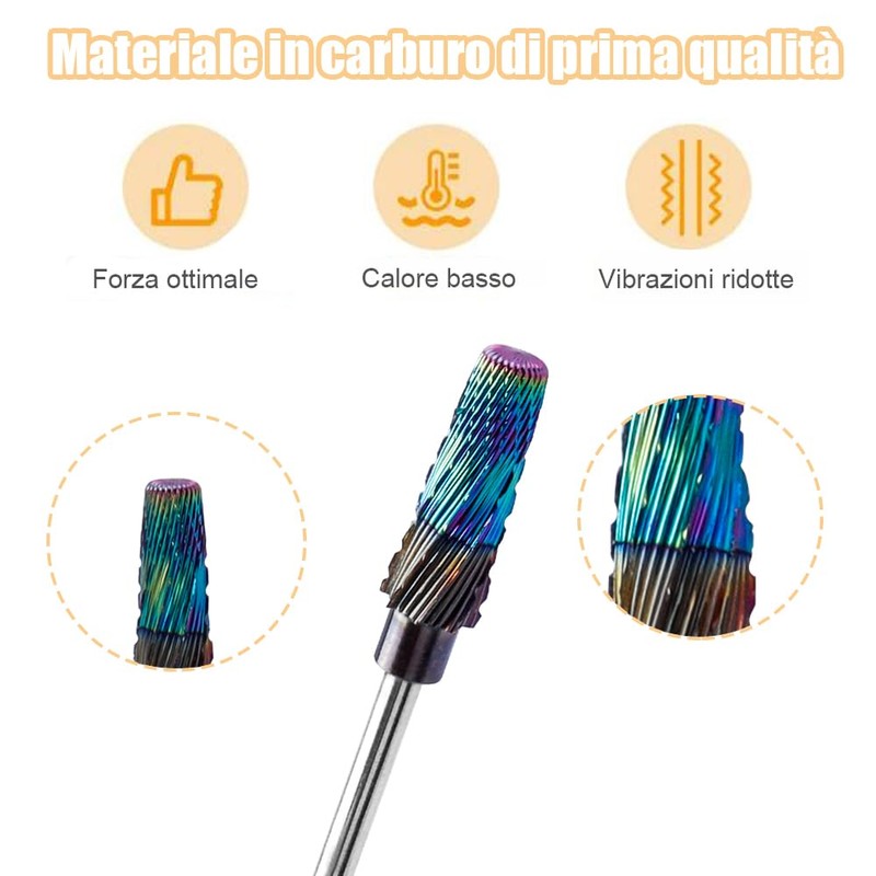 Bestgle Carbide Nail Drill Bit Set 5 in 1 Nail