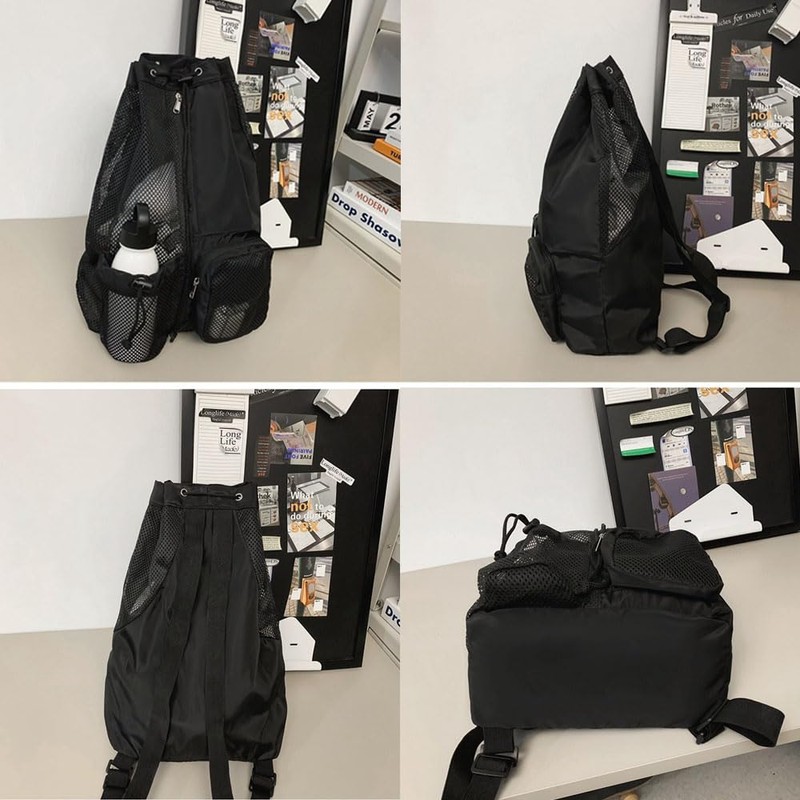 Swim Bag Mesh Drawstring Backpack with Pocket Swimming Bag Mesh