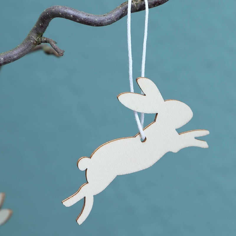 Papierdrachen 12 Wooden Easter Pendants – Reusable Easter Decoration 7