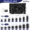 Pack of 220 Round Spacers Kit, 110 Pieces Spacer Sleeves