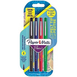 Paper Mate Flair Felt Tip Pens - Coloured. Pack of 4.