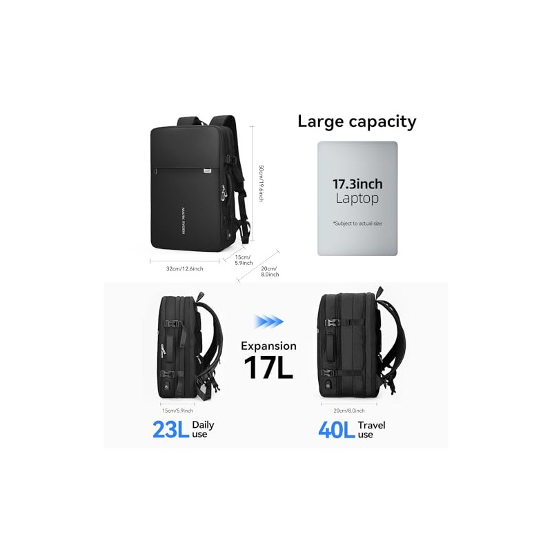 Mark Ryden 40L Carry-on Travel Backpack underseat Flight bag fit