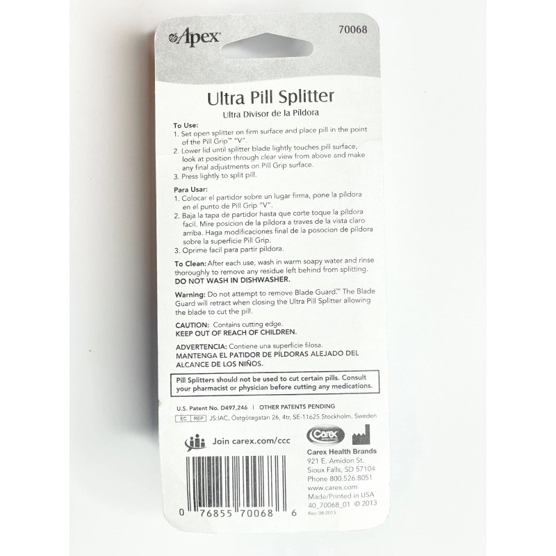 APEX ULTRA PROFESSIONAL PILL SLITTER CUTTER SELF RETRACTING BLADE