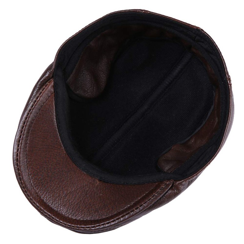 Xinqiao Cabby Classic Hat Genuine Leather Vintage Newsboy Ivy Driving