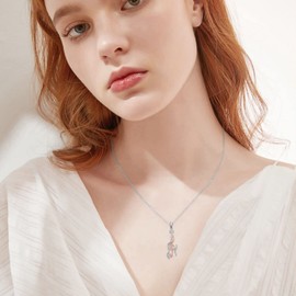 Daixiya Violin Necklace 925 Sterling Silver Rose Giold Violin Pendant Necklaces Music Jewelry Gifts for Women Violin Lovers