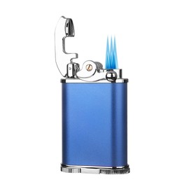 Visol Retro Butane Torch Lighter Triple Flame Refillable Gas Lighter, Built-in Cutter, Detachable Poker and Windproof Adjustable Flame Lighter (Ships Without Butane)