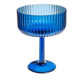 Abode Homewares Mesa Premium Acrylic Drinkware Indoor/Outdoor, Coupe, Blue, 14oz, Set of 6