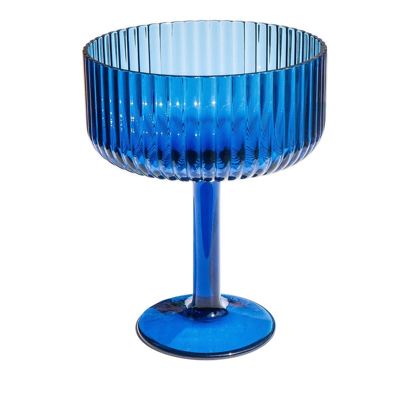 Abode Homewares Mesa Premium Acrylic Drinkware Indoor/Outdoor, Coupe, Blue, 14oz,