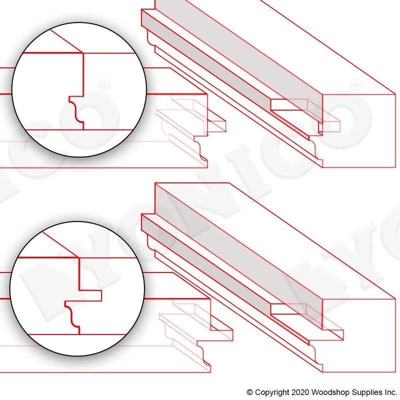 Yonico Window Sash Router Bits Set 3 Bit 1/2-Inch Shank