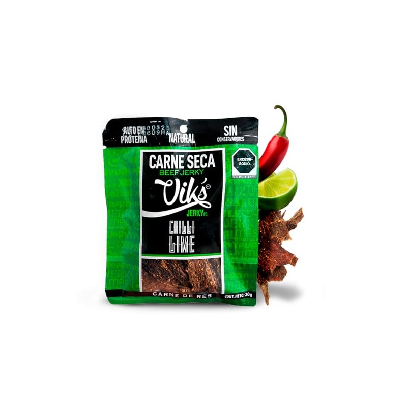 Carne Seca 100 de Res Sabor Chilli Lime 20g Snack