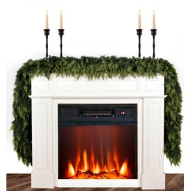 Christmas Cedar Garland Artificial Realistic Soft and Thickness Green Faux Cedar Pine Garland for Home Fireplace Indoor Outdoor Holiday Party Decoration (1, 9FT)