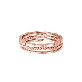 Elli Women's Ring Stacking Trio Basic Minimal Timeless Blogger in 925 Sterling Silver, Sterling Silver, None