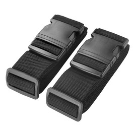 UPASCON 2 Pack Adjustable Suitcase Belts Luggage Strap Packing Straps Travel Accessories (2 Pack, Black)