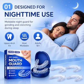 Protector bucal para adultos que duermen, protector bucal para rechinar dientes por la noche, protector anti molienda para apretar los dientes por la 