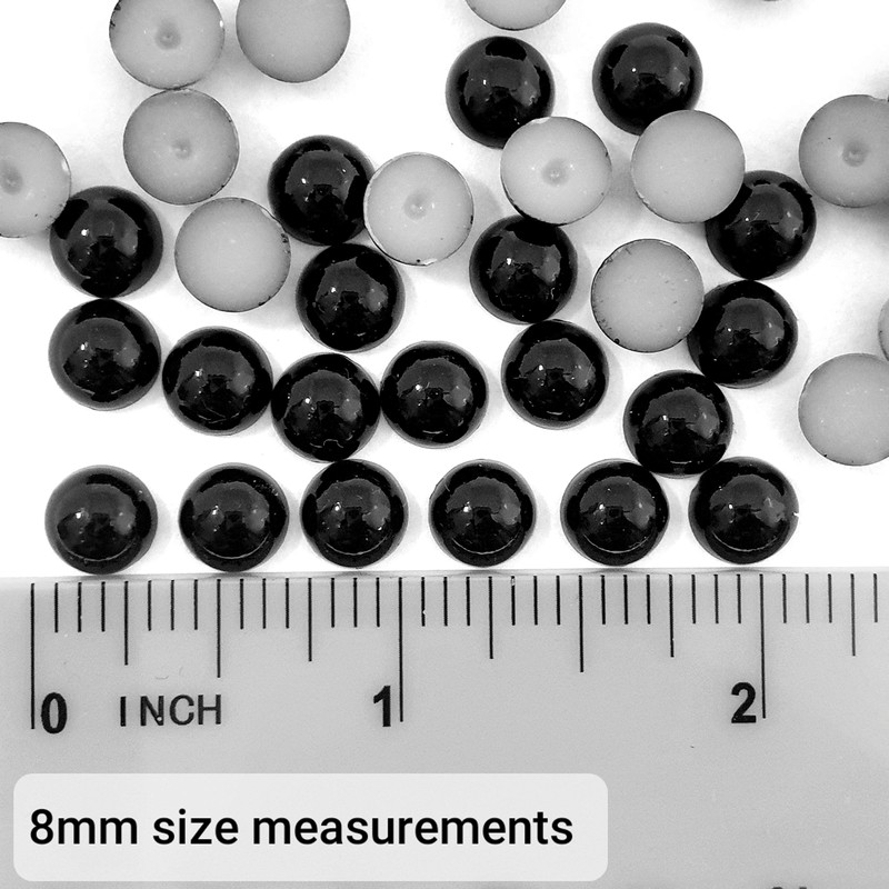 MajorCrafts® 200pcs 8mm Flat Back Half Round Resin Pearls Craft