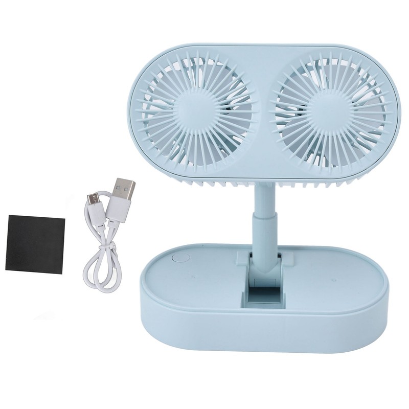 Desktop Double Fan Dual Motor 135° Angle Adjustable Handheld Fan