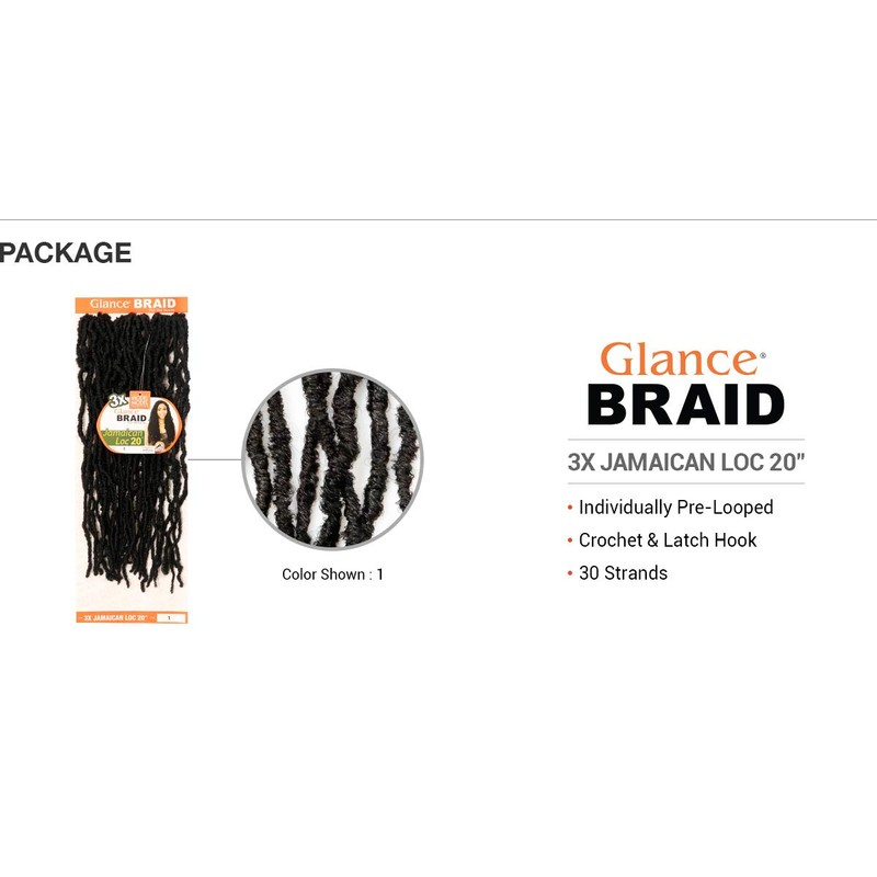 ModelModel Crochet Braids Glance 3X Jamaican Loc 20" (3-PACK, 1)