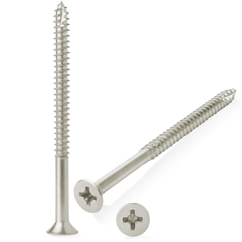 Cauldham Satin Nickel Wood Screws #9 x 3 Inch for