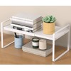 LIYIVNAA Expandable Cabinet Shelf Organizer Adjustable Storage Rack Stackable Metal