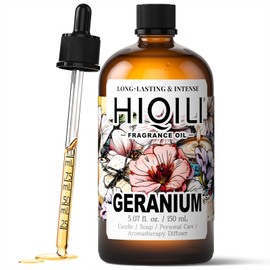 HIQILI Fragrance Oil for DIY Use - Soap & Candle Making, Perfect for Room Spray - 30ml (5.07 Fl Oz, Geranium)