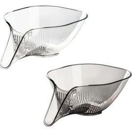 jwogngls 2 Pieces Drying Basket Funnel, Multifunctional Plastic Drip Tray, Household Kitchen Utensils, Food Drainer Basket with Funnel