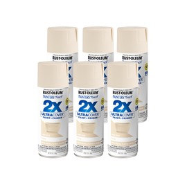 Rust-Oleum 334073-6PK Painter's Touch 2X Ultra Cover Spray Paint, 12 oz, Satin Ivory Silk, 6 Pack