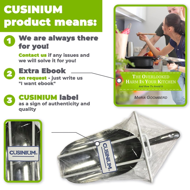 CUSINIUM 12 oz Aluminum Ice Scoop with Holder