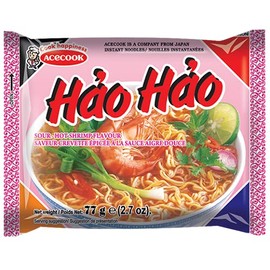 Acecook Hao Hao Mi Tom Chua Cay Instant Noodle Sour-Hot Shrimp Flavoured 77g, 15 Pack