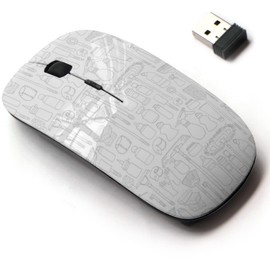 2.4G Wireless Mouse with Cute Pattern Design for All Laptops and Desktops with Nano Receiver - Cleaning Supplies Tools