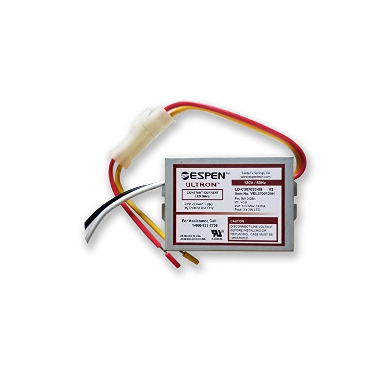 VEL3700120H, LD-C307033-09 Espen LED Driver, Constant Current, Input 120V, 3