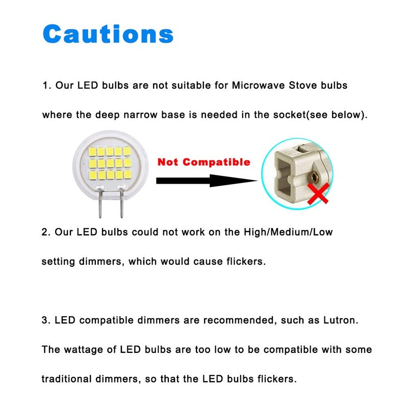 Makergroup 3W G8 LED Bulbs Dimmable 20W 25W 35W G8