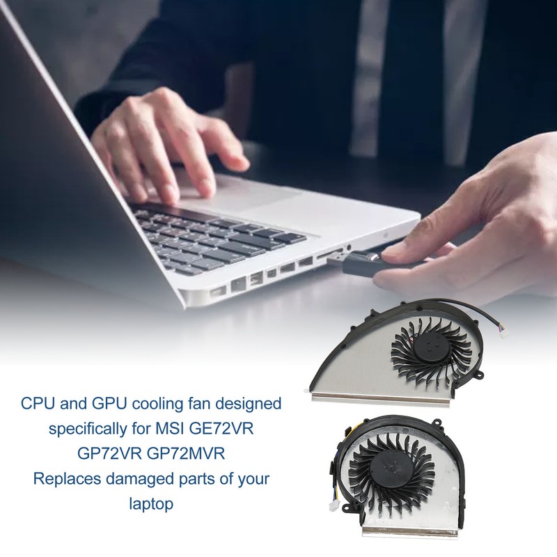 Cooling Fan 4 Pin Aluminum Alloy ABS Easy Replaceable Laptop