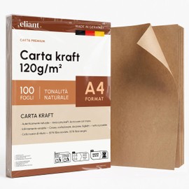 eliant. Carta Kraft A4 120 g 100 Fogli Avana per Bricolage Made in Germany