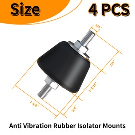 AC Parts Rubber Anti Vibration Isolator Mounts with Studs Shock Absorber,Rubber Isolator Mounts for Mini Split Heat Pumps,Air Compressors,Garage Motor,Anti Vibration Isolator Mounts,4 Pack,Medium Size