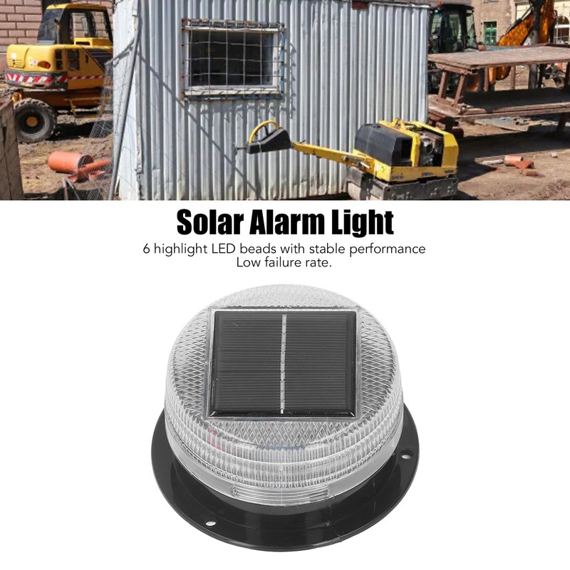 Solar Warning Light 6 LED Beads Red Blue Alternate Waterproof