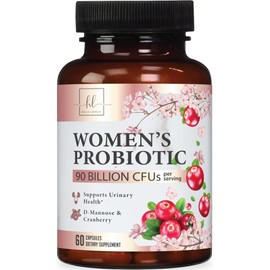Probiotics for Women Digestive Health Support - 90 Billion CFU Women's Probiotic, 16 Strains, Cranberry, Vaginal Probiotic with Prebiotics, PH, Immune, Urinary, & Feminine Health Support, 60 Capsules