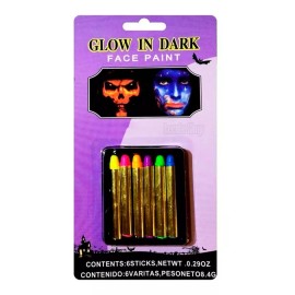 Lecute 6 Crayones Luminosos Fluorescentes Maquillaje Pintura Neon R