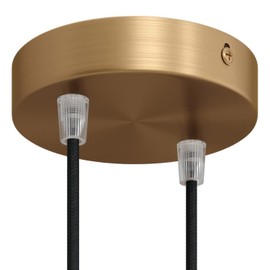 creative cables - Cylindrical 2-Hole Metal Lamp Canopy Kit - Conical, Satin Bronze
