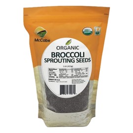 McCabe Organic Broccoli Sprouting Seeds for Microgreens - Organic Broccoli Seeds for Sprouting | Rich with Fiber & Minerals | USDA and CCOF Certified | Product of USA | 1Lbs