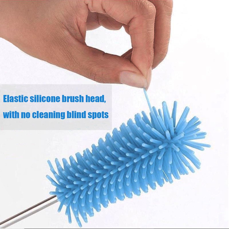 WSOQYEO Water Bottle Cleaner Brush Semi-Automatic Silicone Bottle Brush for
